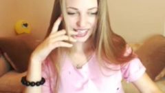 Titillating Russian Camgirl Playing With Her Long Hair (no Nudity)