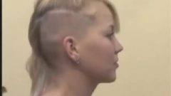 Long Haired Blonde Shaved To Undercut Bob