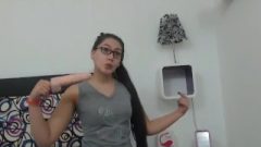 Voluptuous Colombian Hairplay And Striptease, Long Hair, Hair